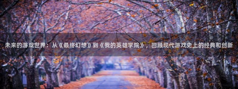星欧娱乐什么意思：未来的游戏世界：从《最终幻想》到《我的英雄